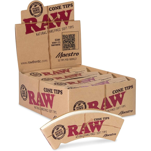 RAW Maestro Cone Tips Full Box 24 Packs 32 Tips Per Pack Vape