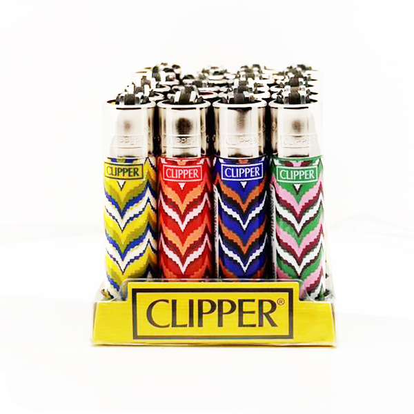 Clipper Lighters Assorted Colors Indian Arrows 48 Pack Vape