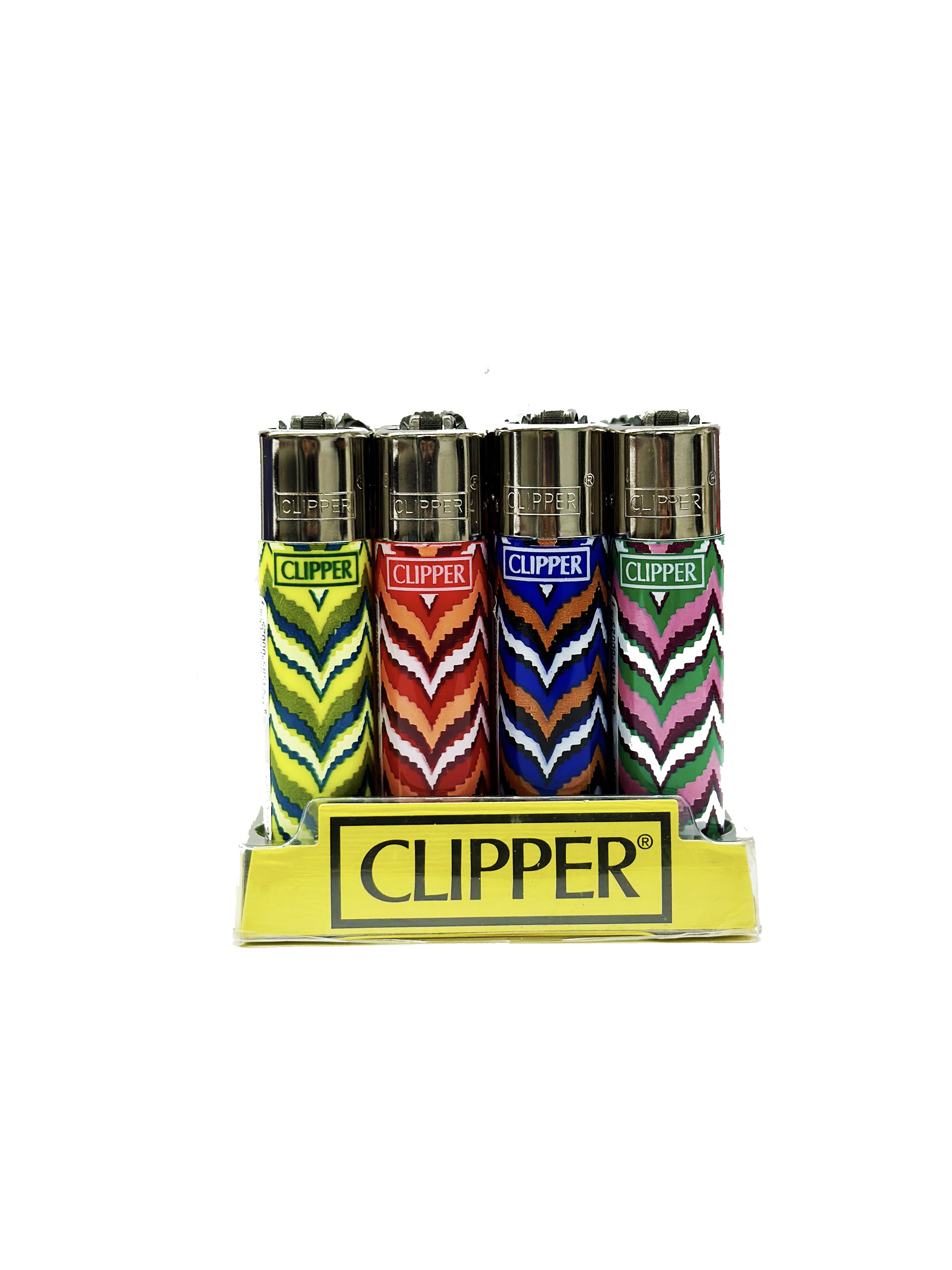 Clipper Lighters Assorted Colors Indian Arrows 24 Pack Vape
