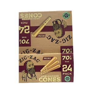 Zig Zag Unbleached Cones 70mm Minis - 24 Ct